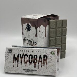 mycobar cookies and cream milk chocolate bar